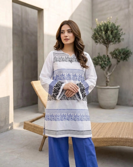 Arctic Frost Embroidered 2-Piece Cotton Lawn Set