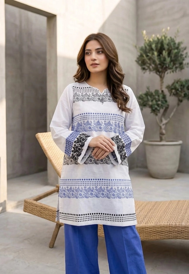 Arctic Frost Embroidered 2-Piece Cotton Lawn Set