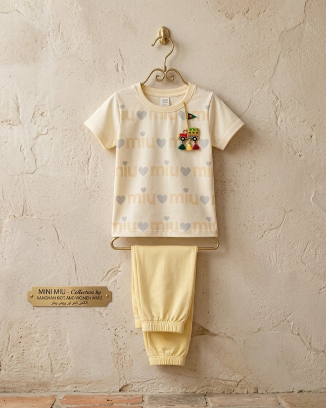 Mini Miu Heart Print Kids' Set