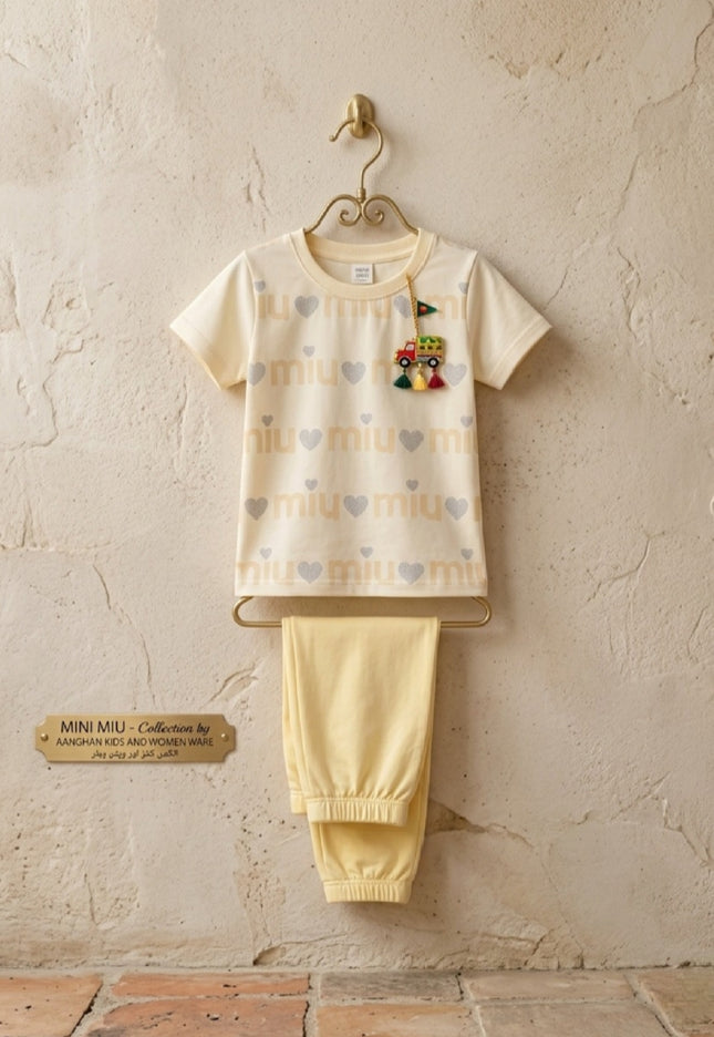 Mini Miu Heart Print Kids' Set