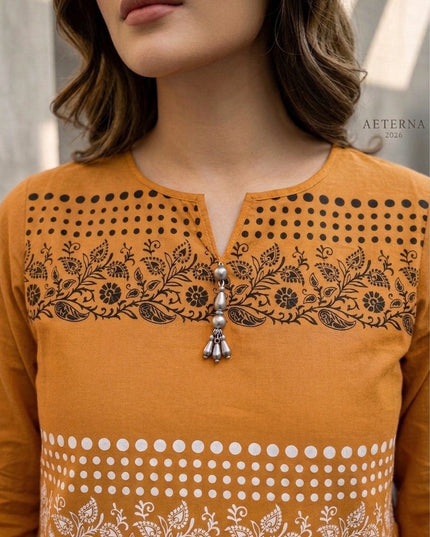 Mustard Amber Cotton Lawn Kurti