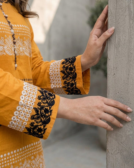 Mustard Amber Cotton Lawn Kurti