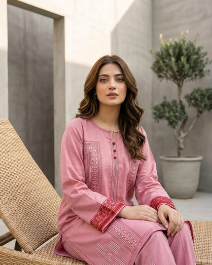 Rosewood Elegance Embroidered Kurti