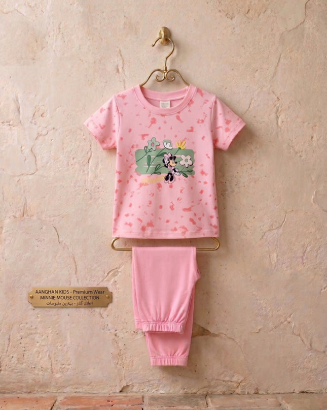 Minnie Mouse Pink Floral Set | Premium Kids Wear