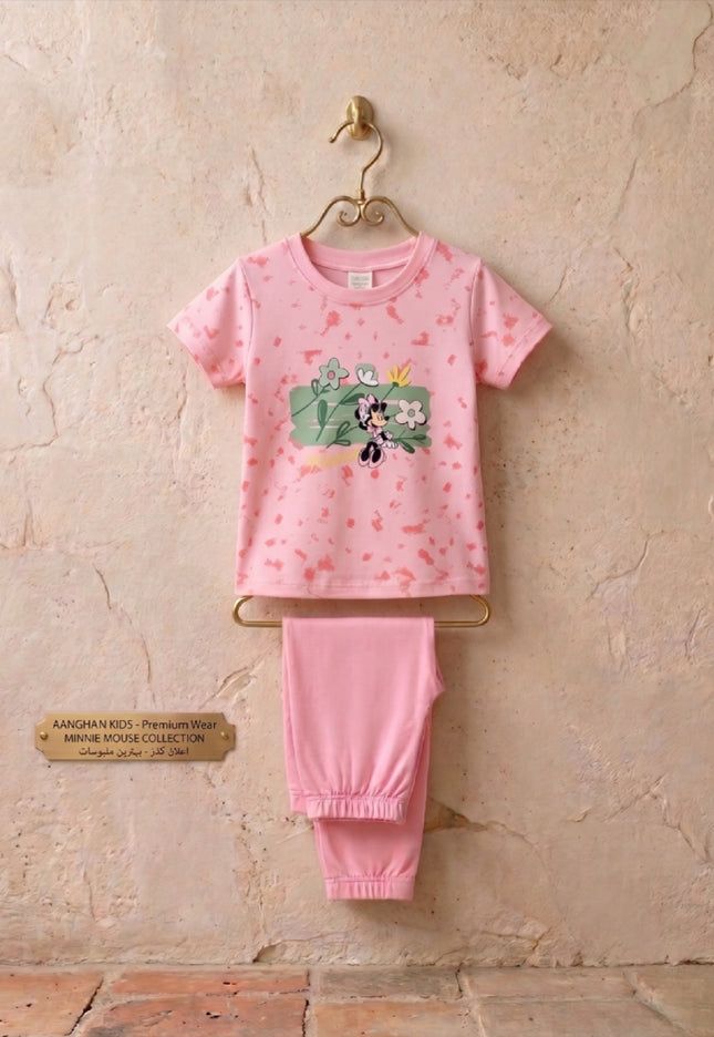 Minnie Mouse Pink Floral Set | Premium Kids Wear