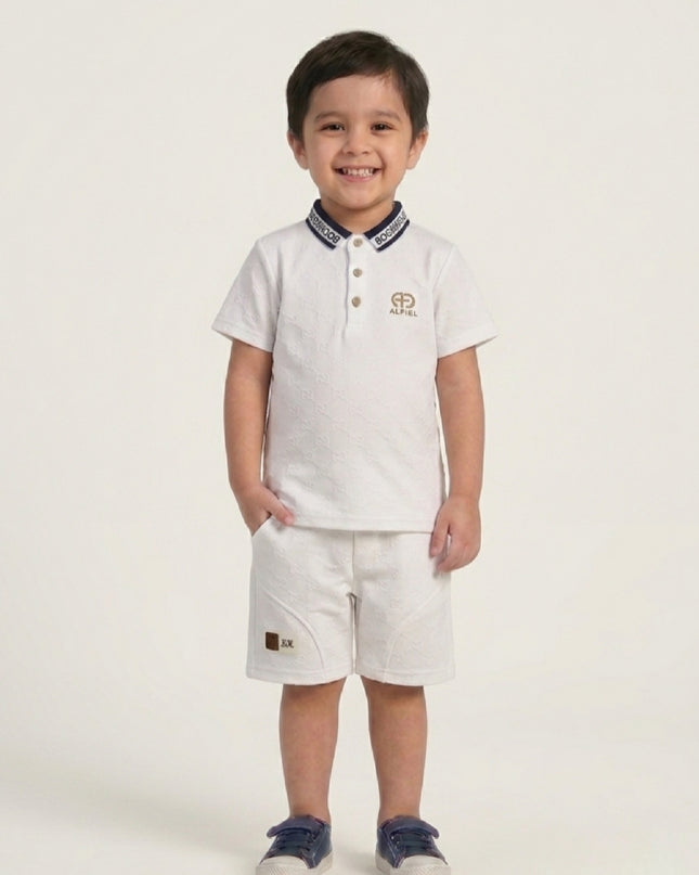 White Executive Polo & Shorts Set | Premium Boys Wear