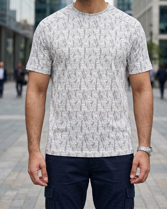 Premium Self-Printed Air Mesh Cotton Polyester T-Shirt