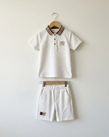 White Executive Polo & Shorts Set | Premium Boys Wear
