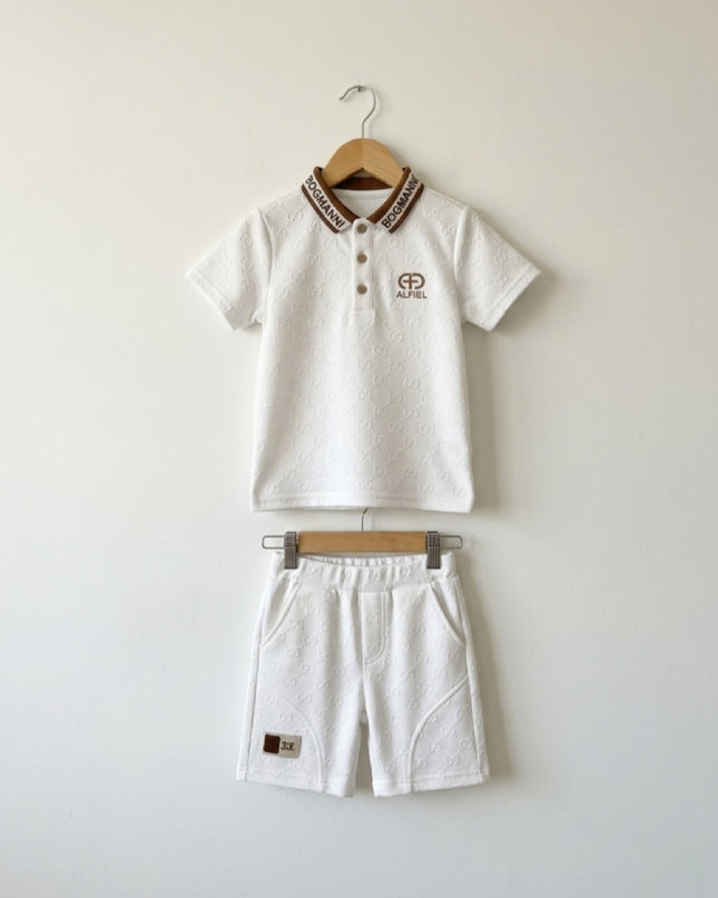 White Executive Polo & Shorts Set | Premium Boys Wear