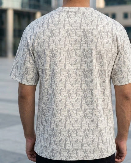 Premium Self-Printed Air Mesh Cotton Polyester T-Shirt
