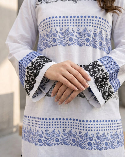 Arctic Frost Embroidered 2-Piece Cotton Lawn Set