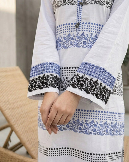 Arctic Frost Embroidered 2-Piece Cotton Lawn Set