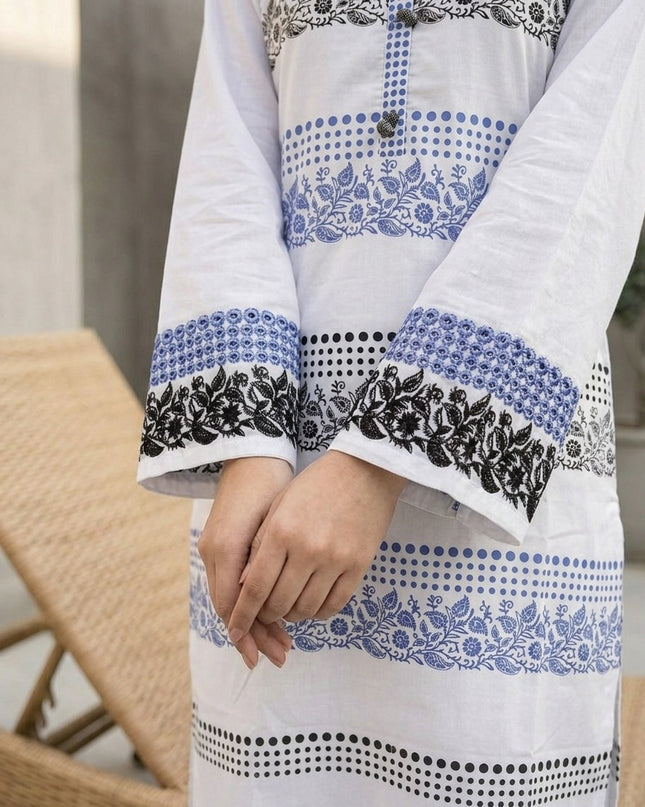 Arctic Frost Embroidered 2-Piece Cotton Lawn Set